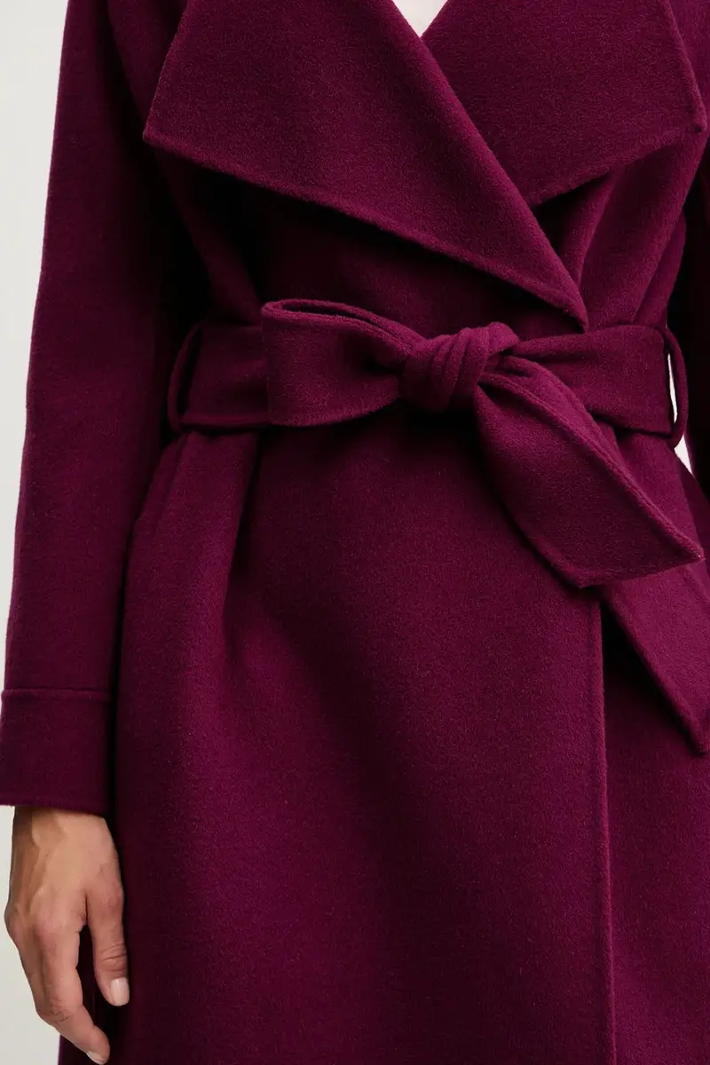 cappotto in lana colore granata A25CPCPV0101 miniatura 5