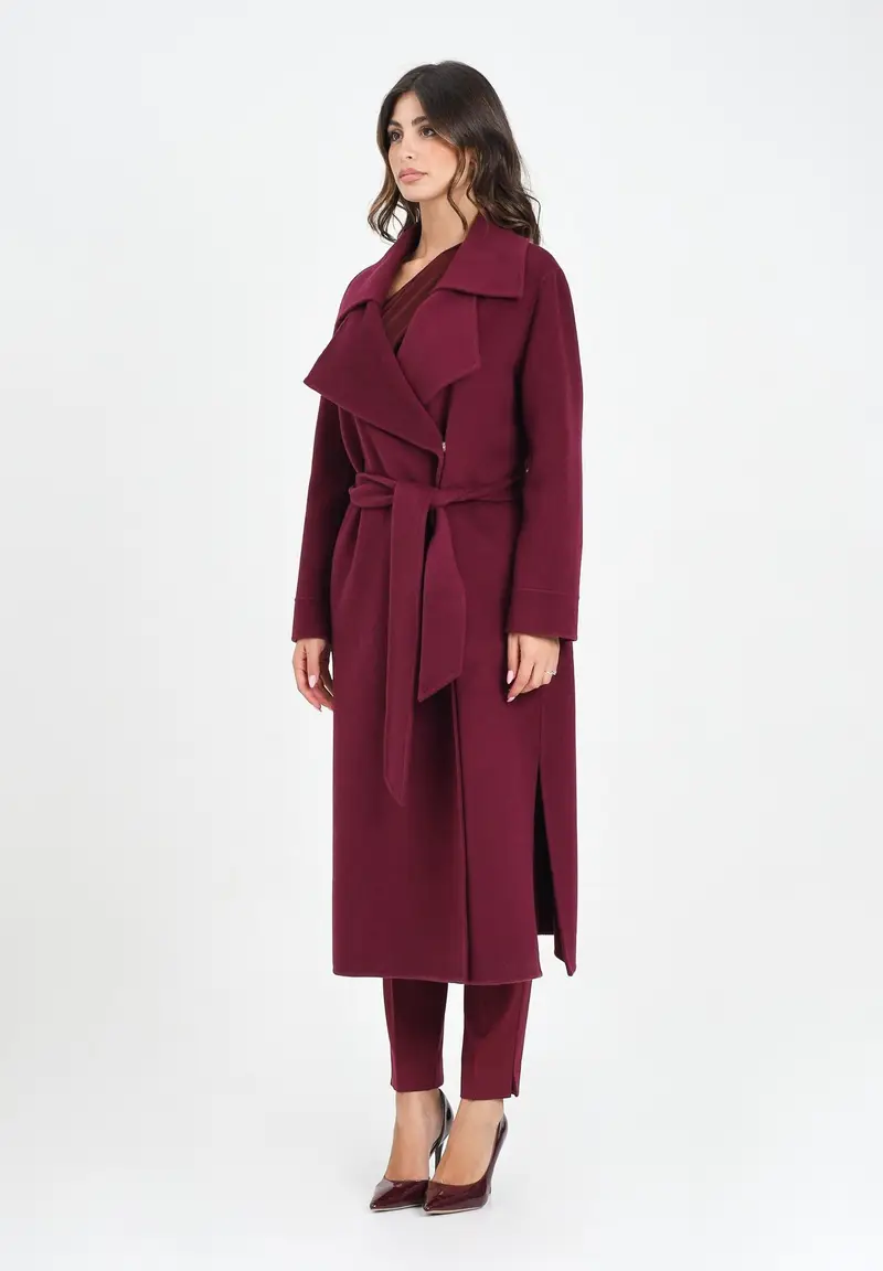 SIMONA CORSELLINI Cappotto lungo bordeaux da donna