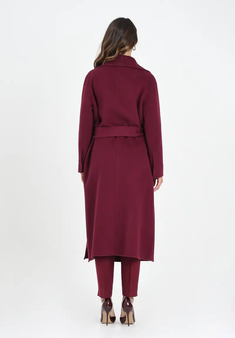 SIMONA CORSELLINI Cappotto lungo bordeaux da donna miniatura 3