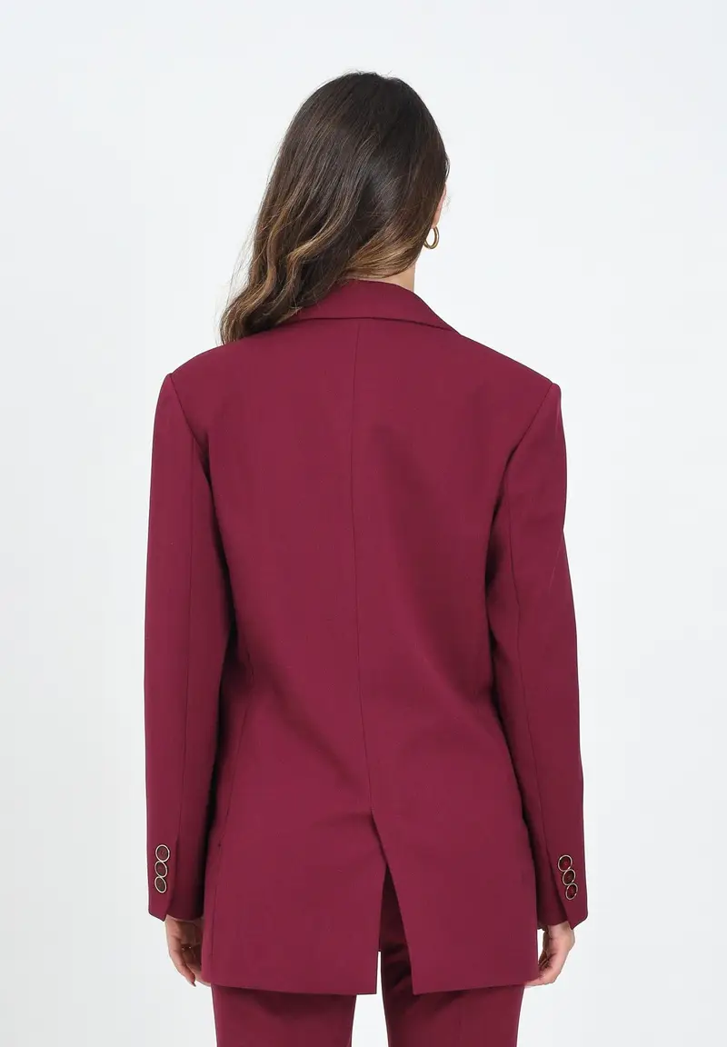 SIMONA CORSELLINI Giacca bordeaux da donna miniatura 3