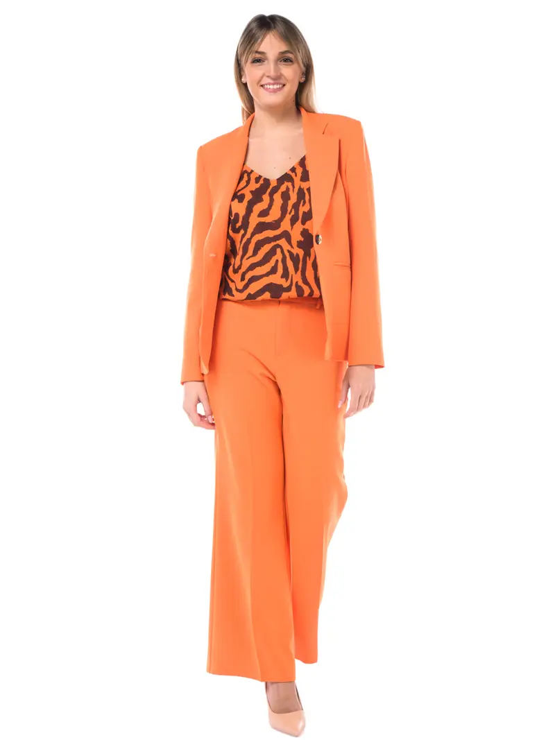 giacca da donna Simona Corsellini in crepe cady monopetto Arancio miniatura 2