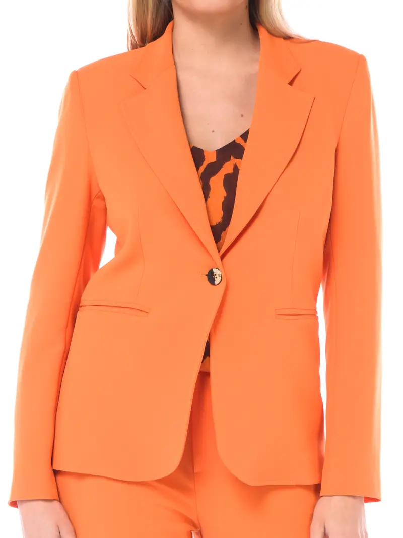 giacca da donna Simona Corsellini in crepe cady monopetto Arancio