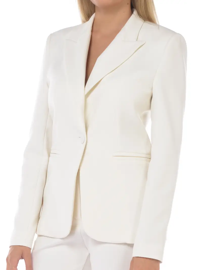 giacca da donna Simona Corsellini monopetto con rever Bianco