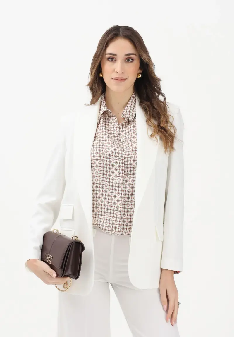 Giacca monopetto bianca da donna miniatura 2