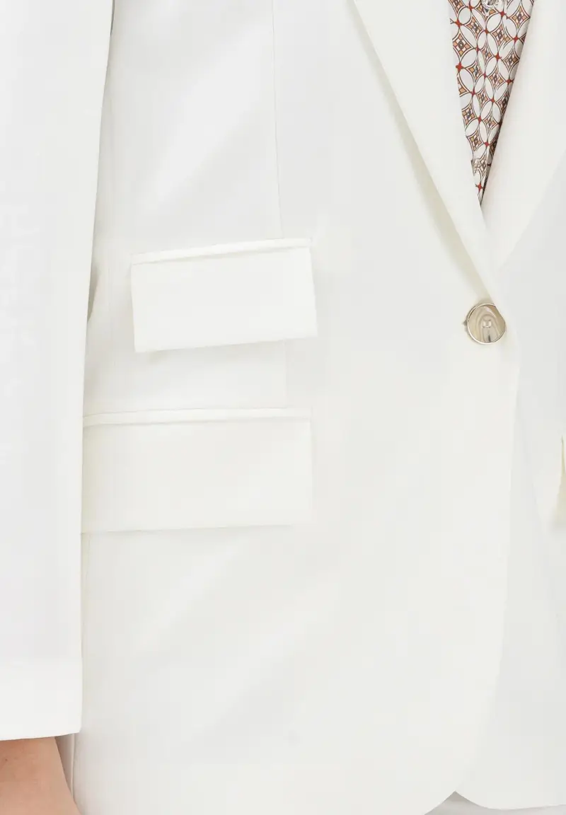 Giacca monopetto bianca da donna miniatura 3