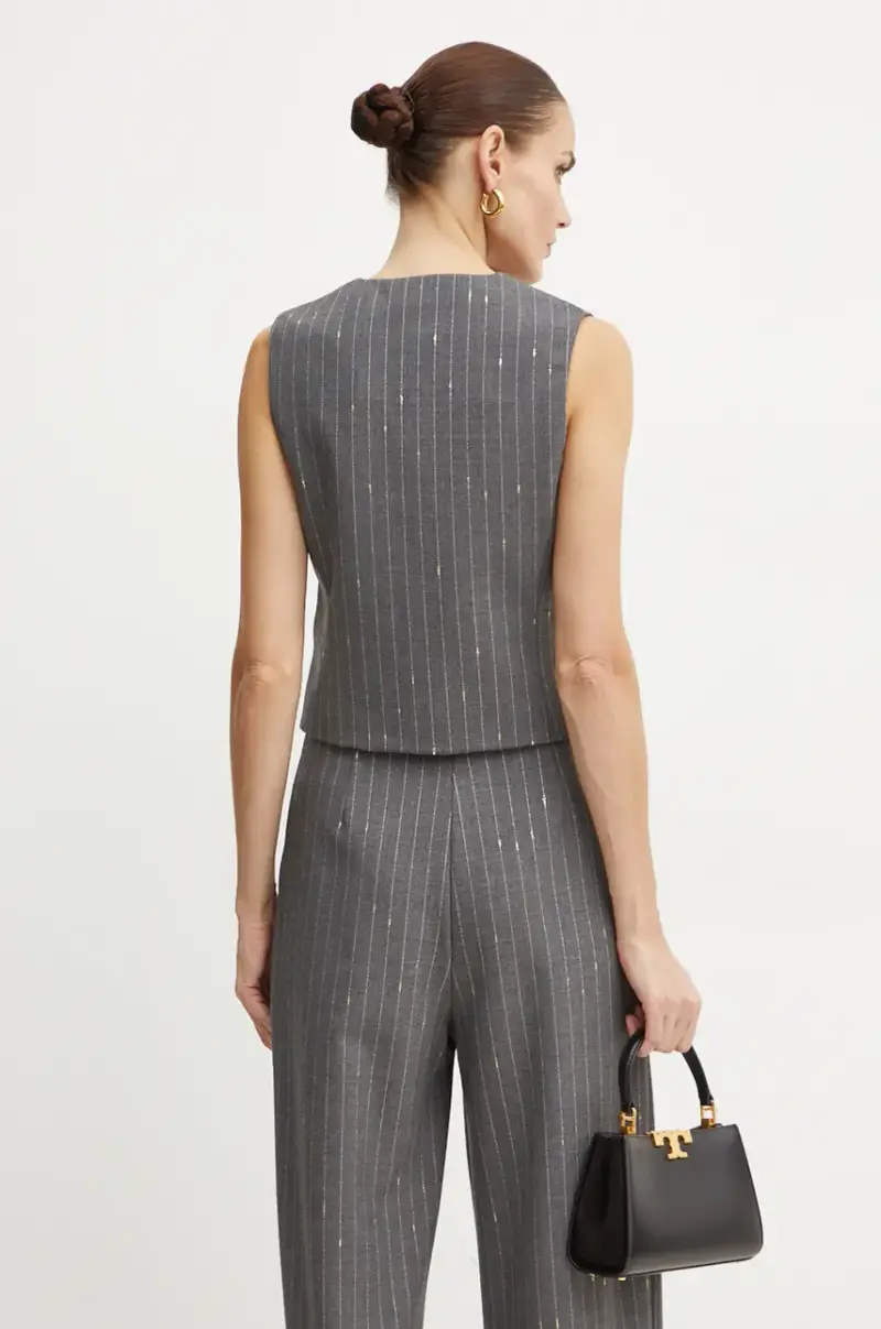 gilè con aggiunta di lana colore grigio A24CPGL001 miniatura 3