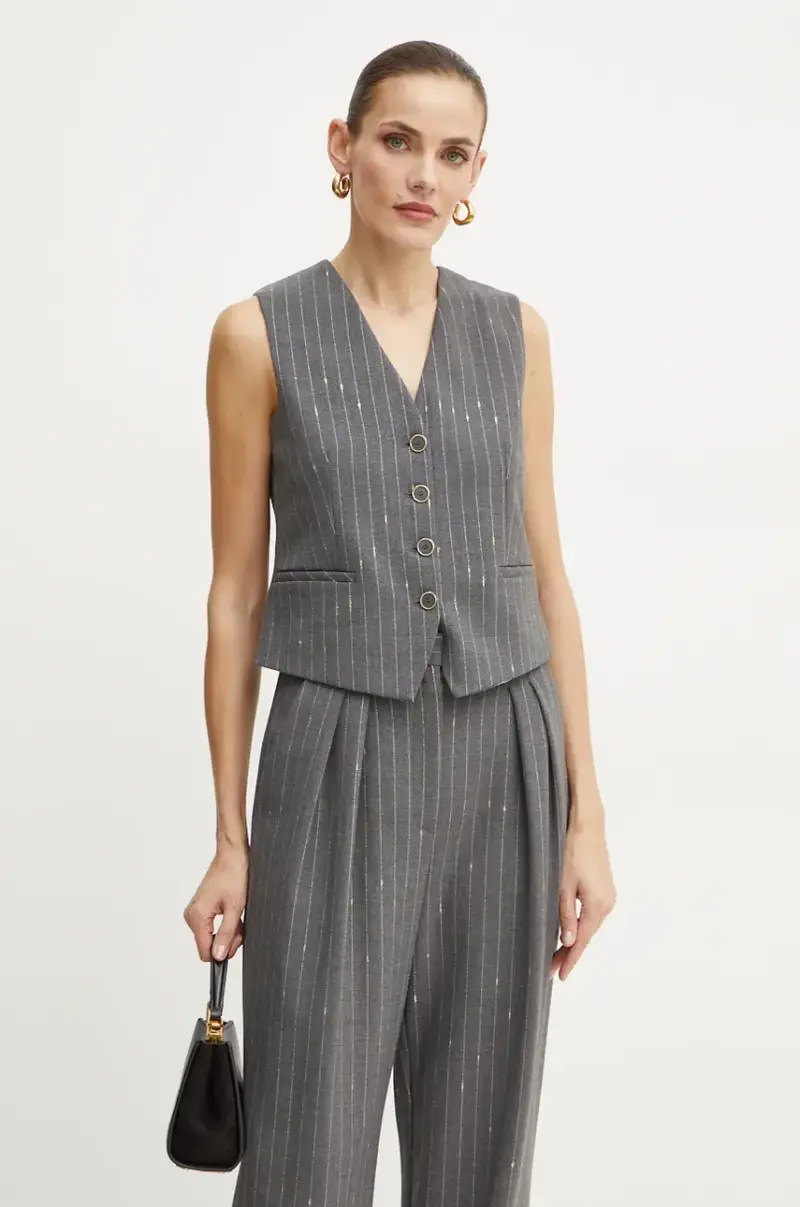 gilè con aggiunta di lana colore grigio A24CPGL001