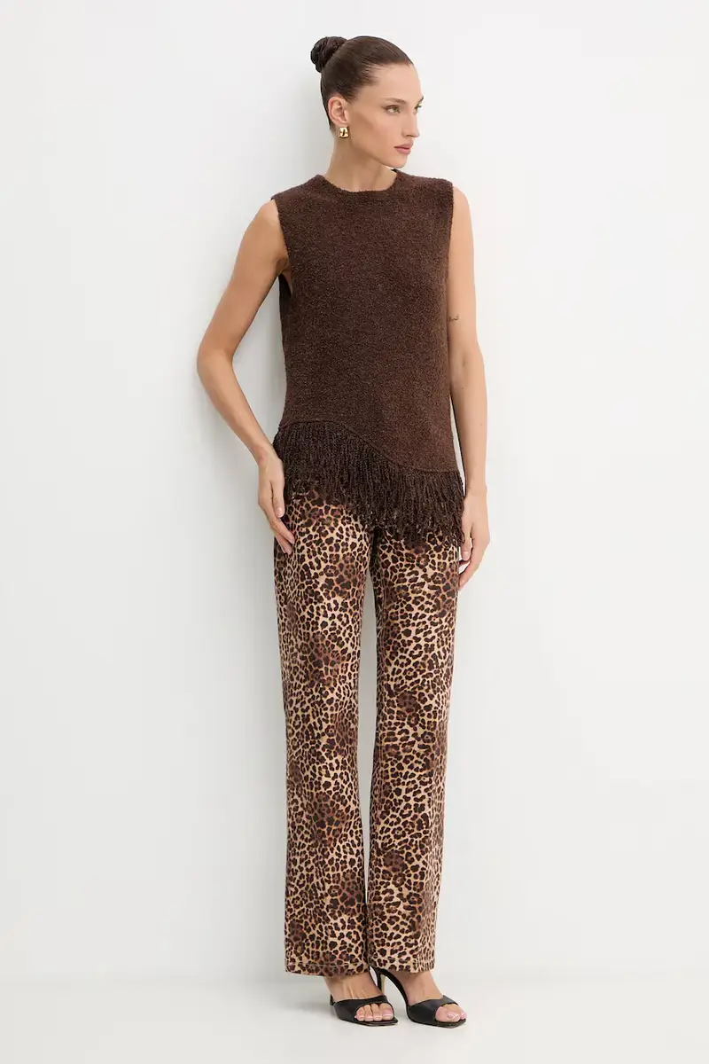 gilet con lana colore marrone A25CPTOO0101 miniatura 2