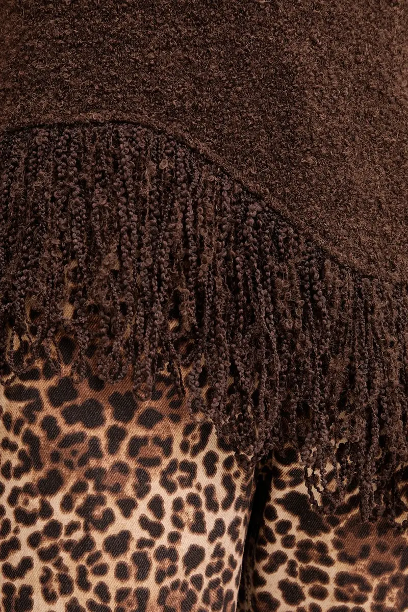 gilet con lana colore marrone A25CPTOO0101 miniatura 5