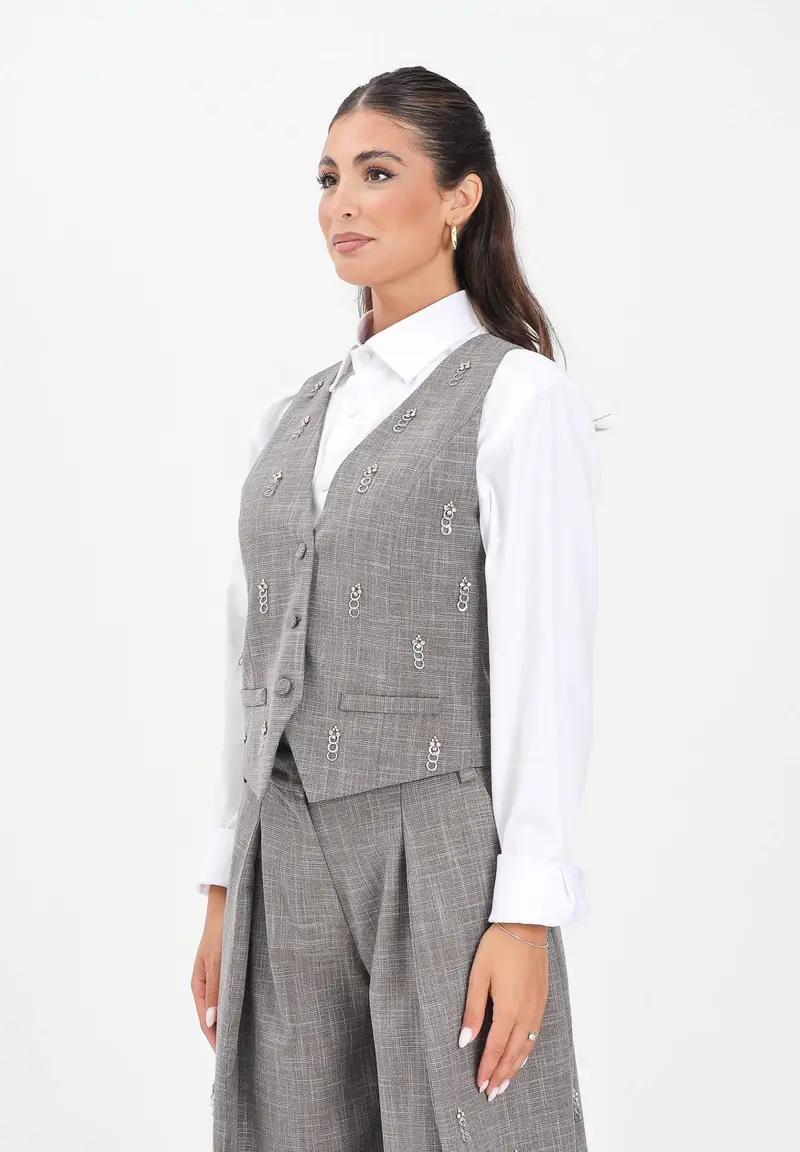 SIMONA CORSELLINI Gilet Donna Grigio 2817771