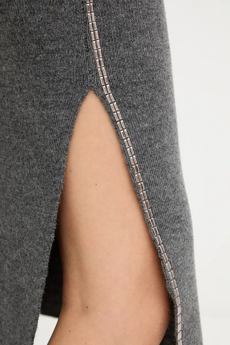 gonna con lana colore grigio A25CPGOE0101 miniatura 4