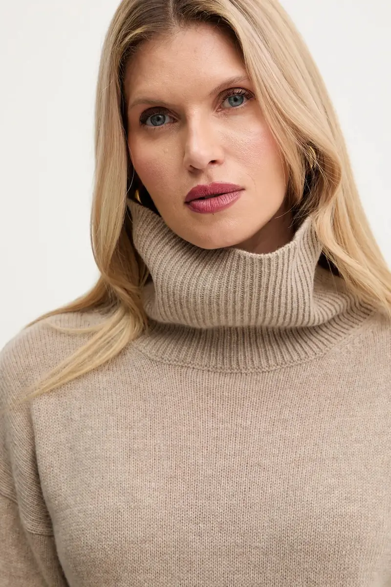 maglione con lana colore beige A25CPMGP08S1 miniatura 4