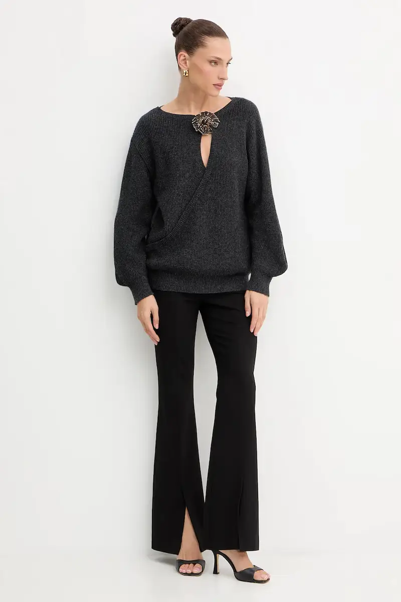 maglione con lana colore grigio A25CPMGG0401 miniatura 2