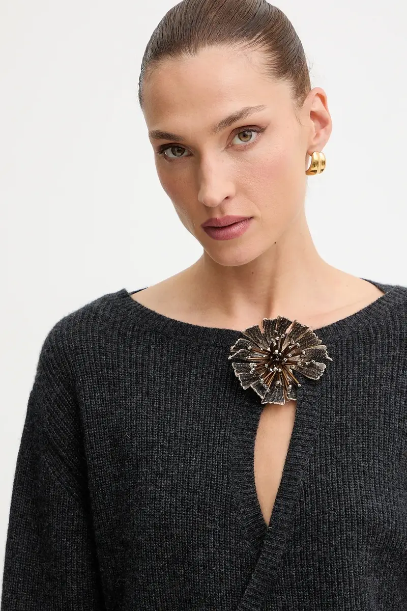 maglione con lana colore grigio A25CPMGG0401 miniatura 4