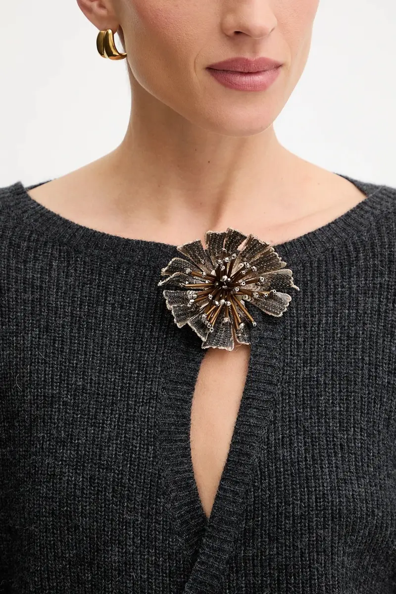 maglione con lana colore grigio A25CPMGG0401 miniatura 5