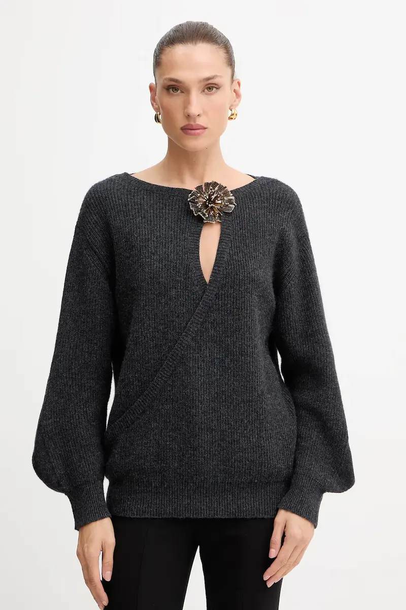 maglione con lana colore grigio A25CPMGG0401