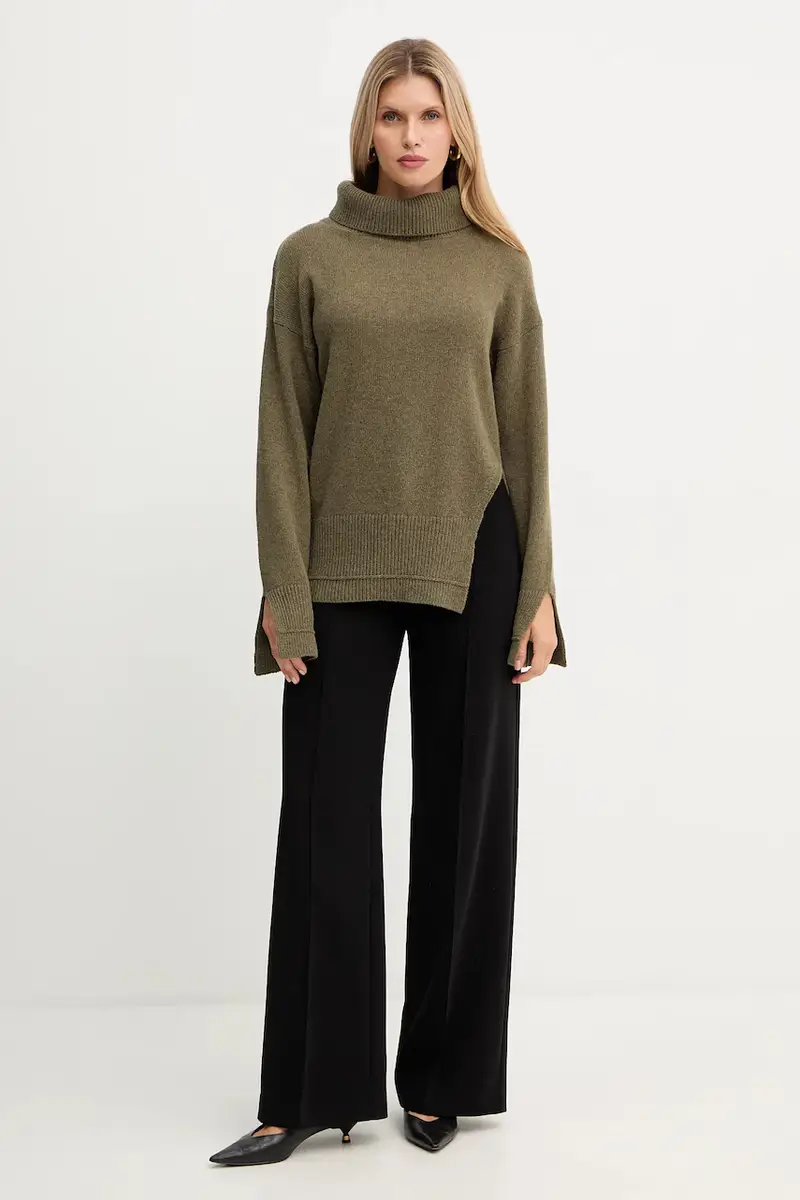 maglione con lana colore verde A25CPMGP08S1 miniatura 2