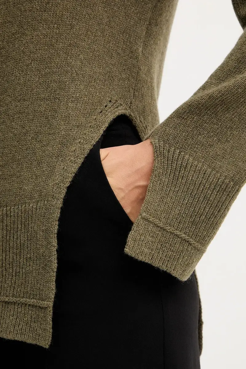 maglione con lana colore verde A25CPMGP08S1 miniatura 5