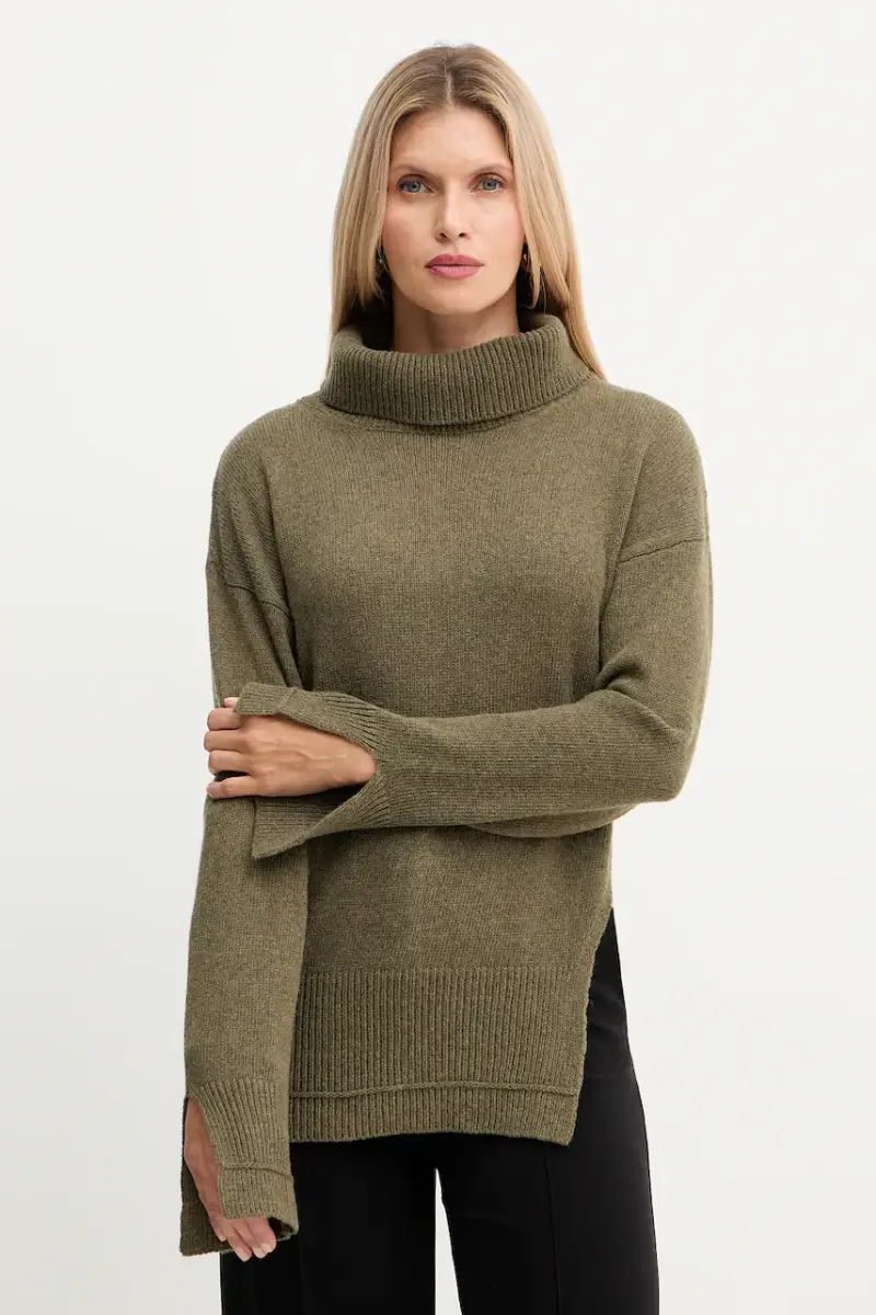 maglione con lana colore verde A25CPMGP08S1