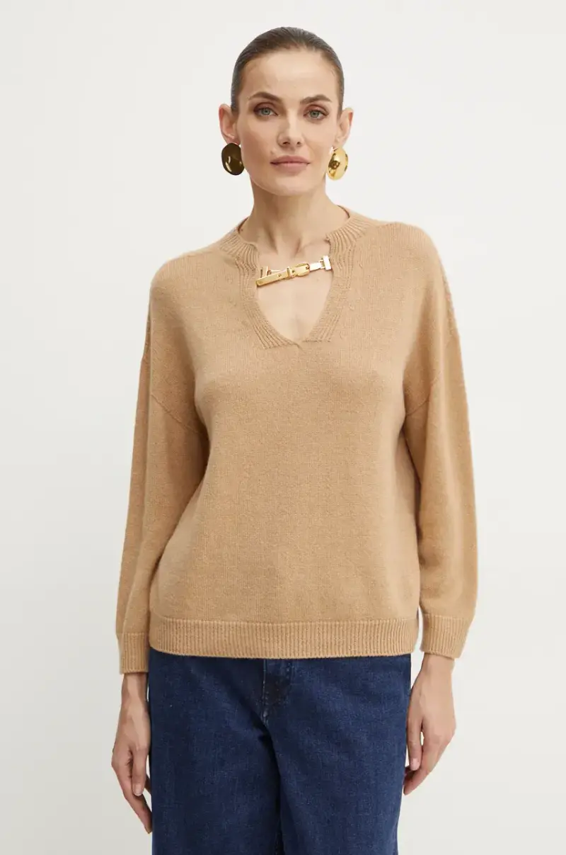 maglione in lana donna colore beige A24CPMGG03