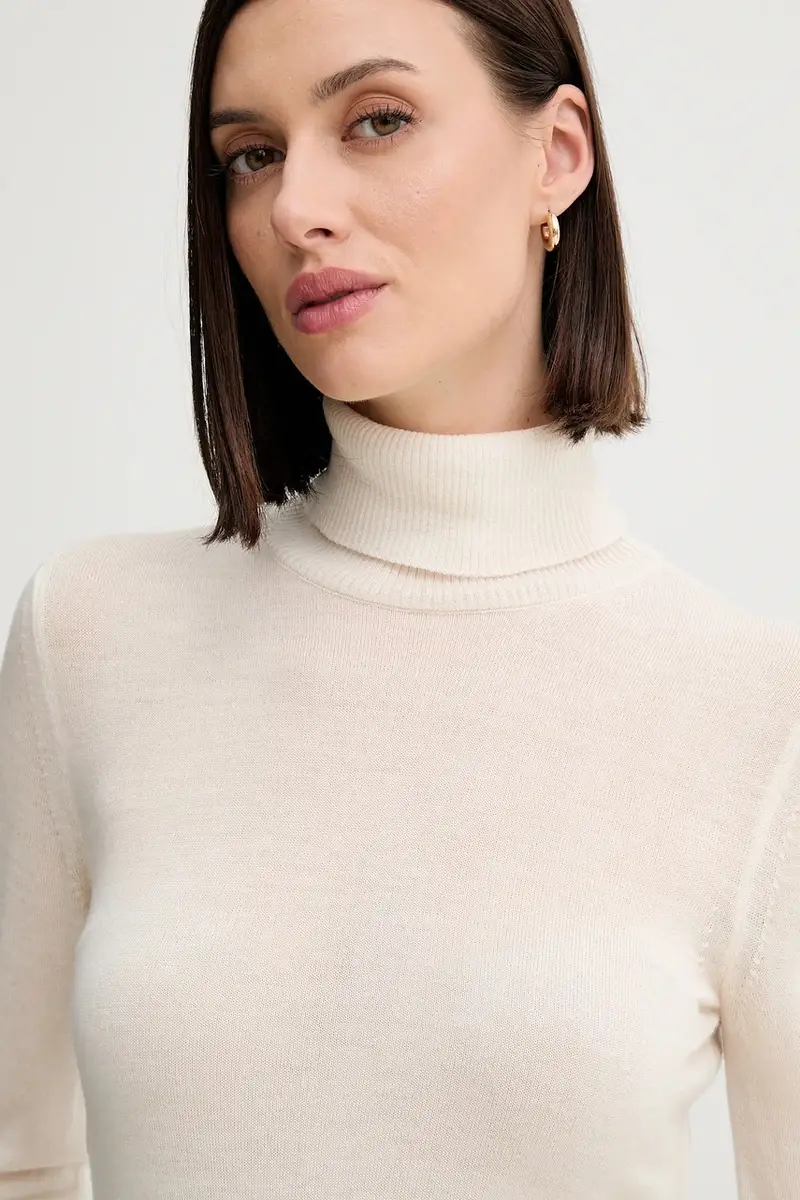 maglione in lana donna colore beige A25CPMGE0201 miniatura 4