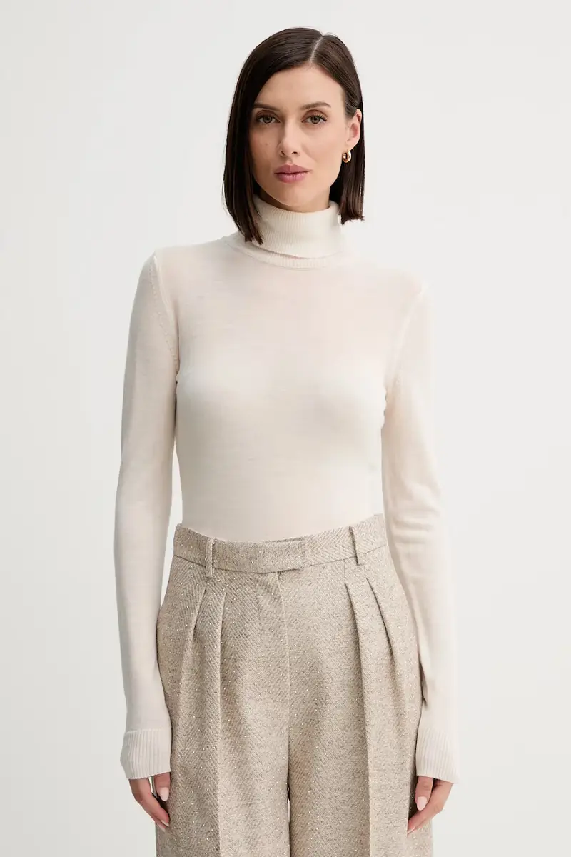 maglione in lana donna colore beige A25CPMGE0201