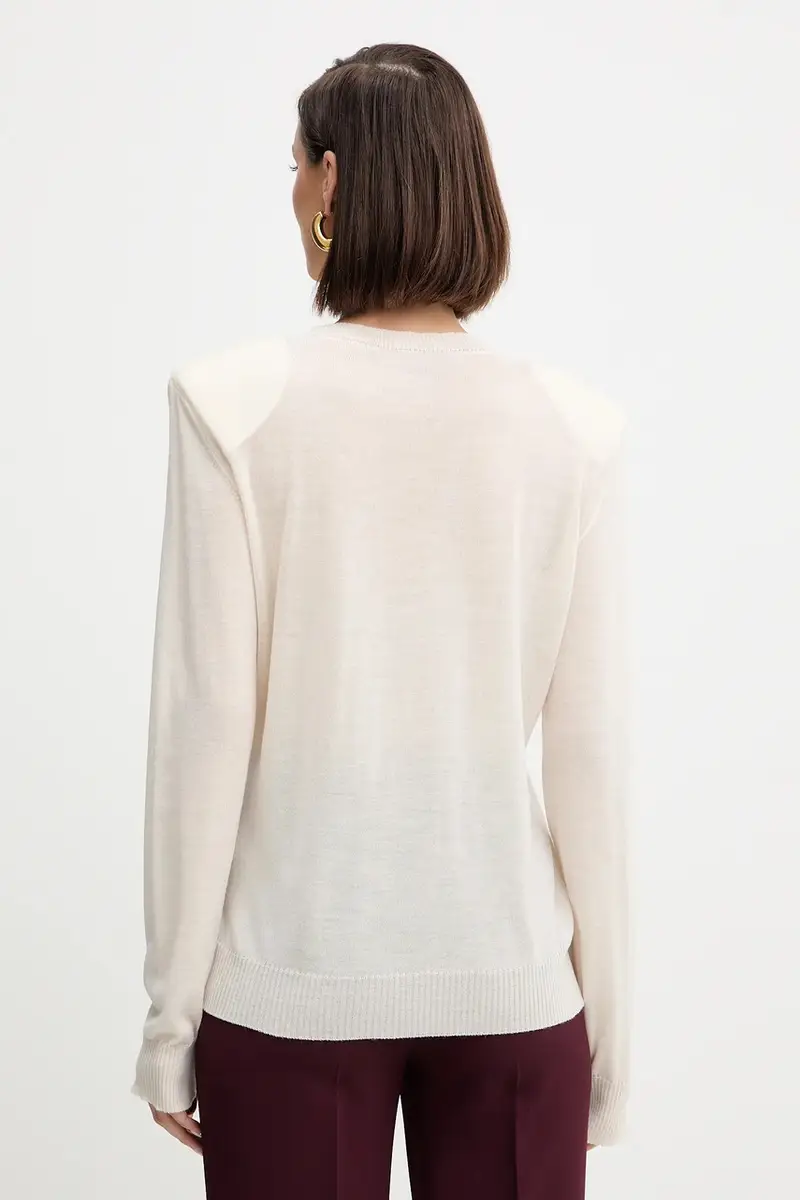 maglione in lana donna colore beige A25CPMGE0301 miniatura 3