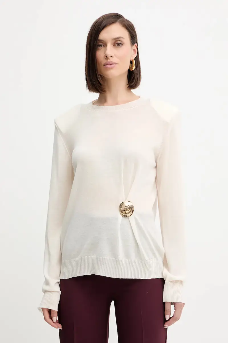 maglione in lana donna colore beige A25CPMGE0301
