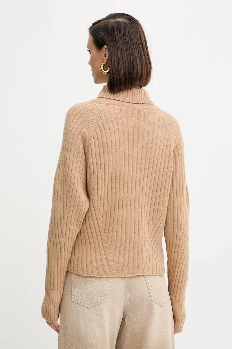 maglione in lana donna colore beige A25CPMGG08S1 miniatura 3