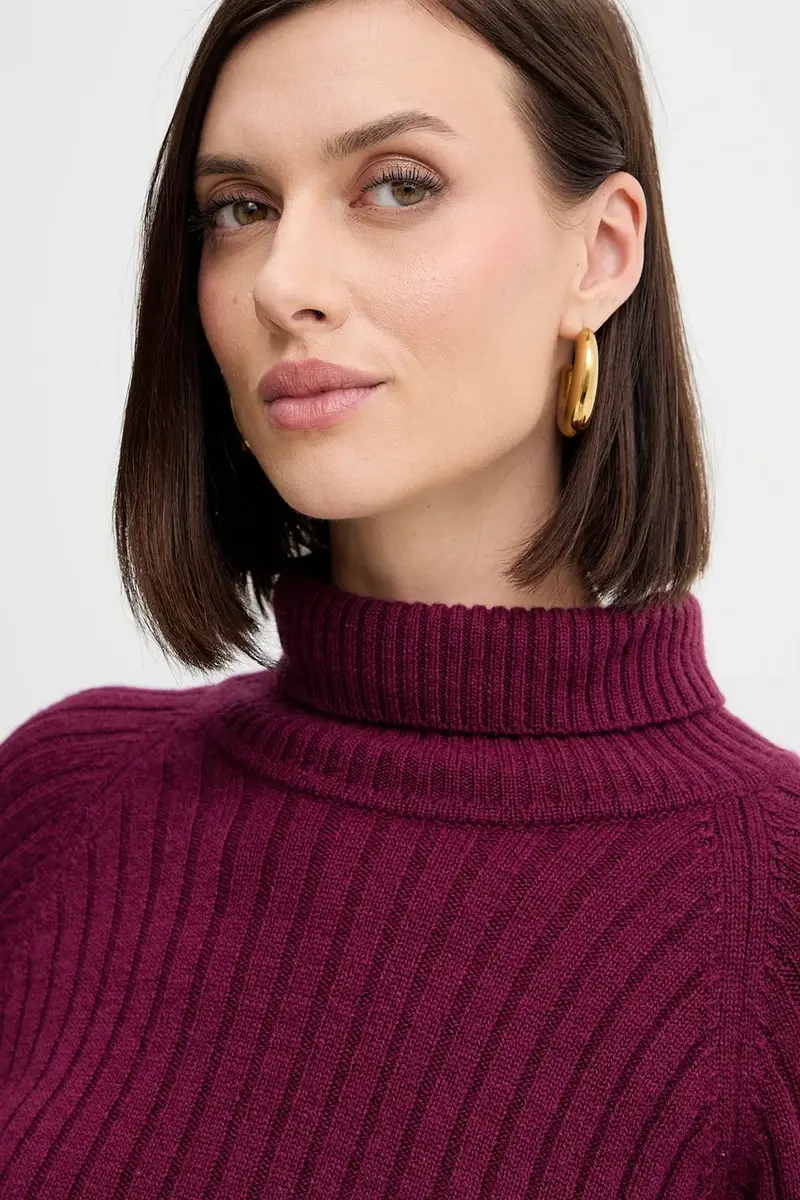 maglione in lana donna colore granata A25CPMGG0801 miniatura 4