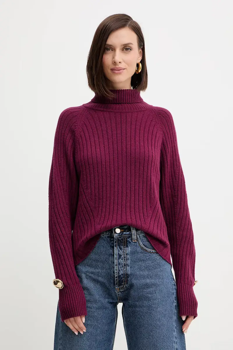 maglione in lana donna colore granata A25CPMGG0801