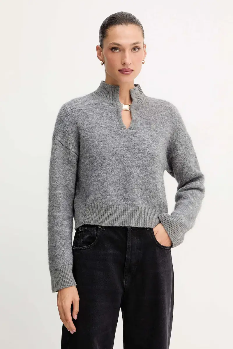maglione in lana donna colore grigio A24CPMGO10