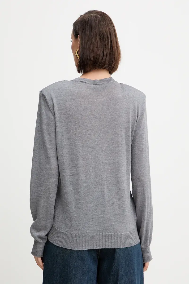 maglione in lana donna colore grigio A25CPMGE0301 miniatura 3