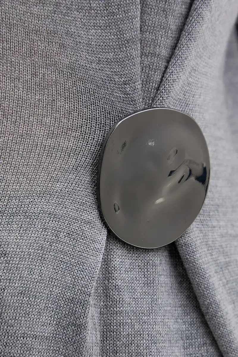 maglione in lana donna colore grigio A25CPMGE0301 miniatura 5