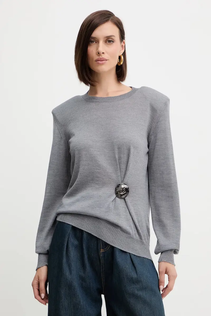 maglione in lana donna colore grigio A25CPMGE0301