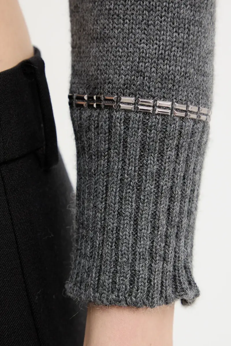 maglione in lana donna colore grigio A25CPMGE0601 miniatura 5