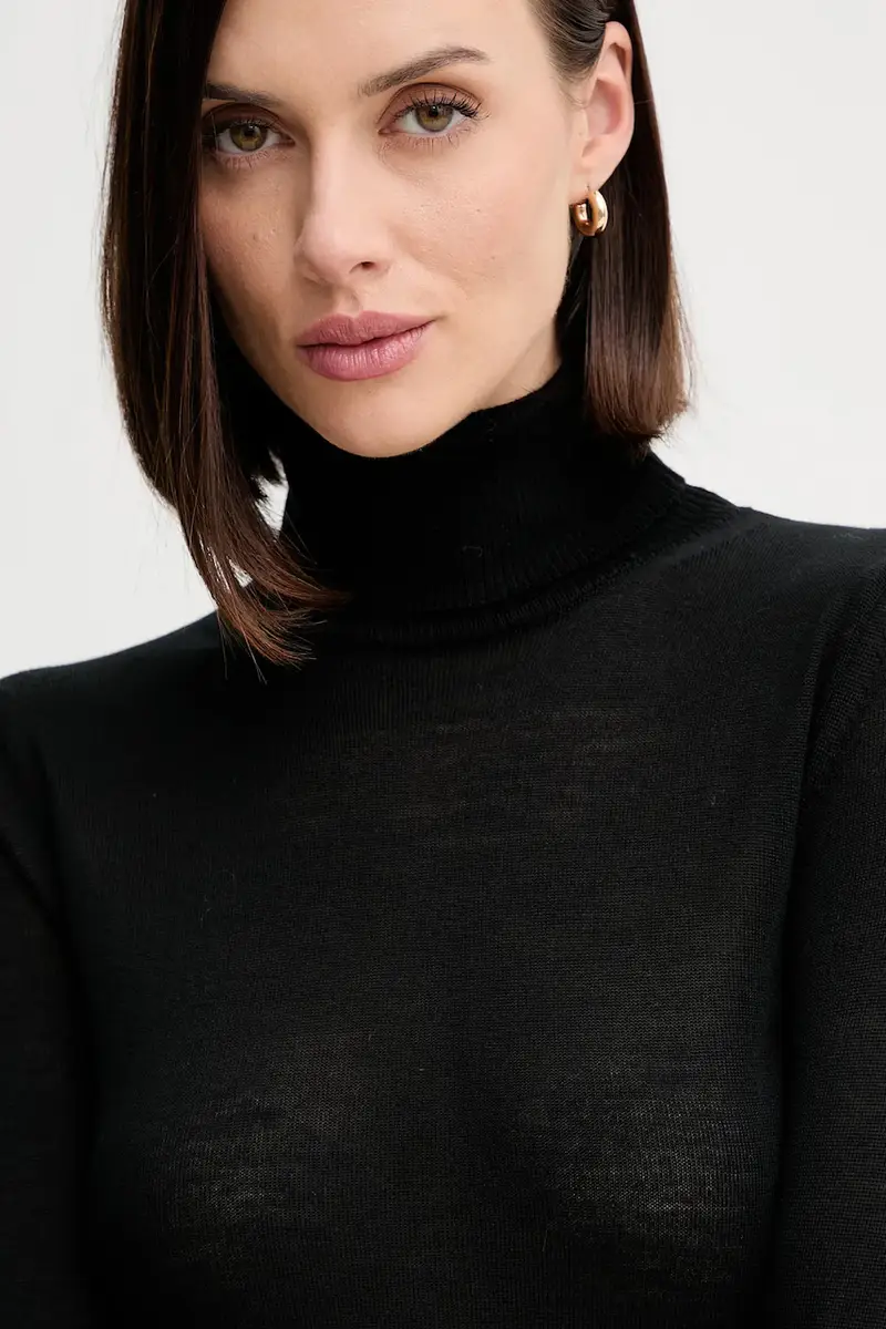 maglione in lana donna colore nero A25CPMGE0201 miniatura 4