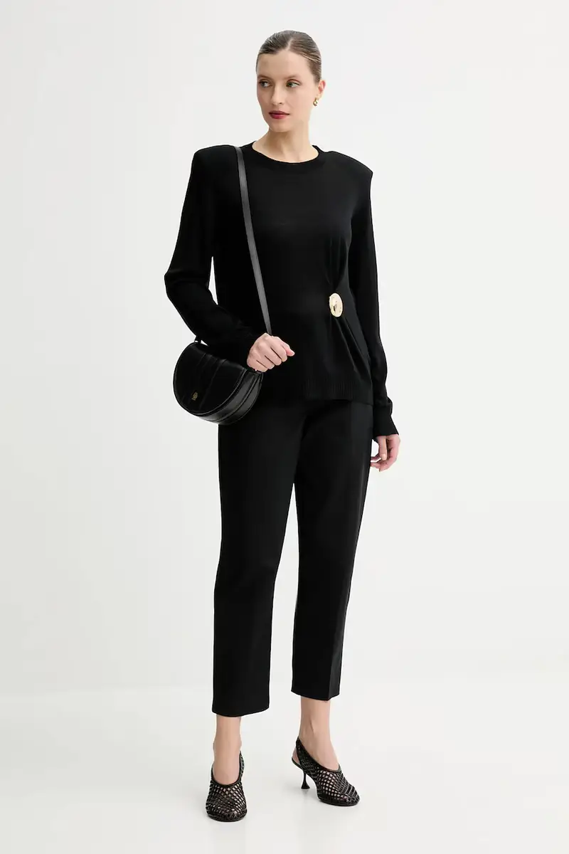 maglione in lana donna colore nero A25CPMGE0301 miniatura 2