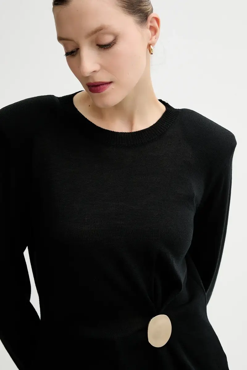 maglione in lana donna colore nero A25CPMGE0301 miniatura 4