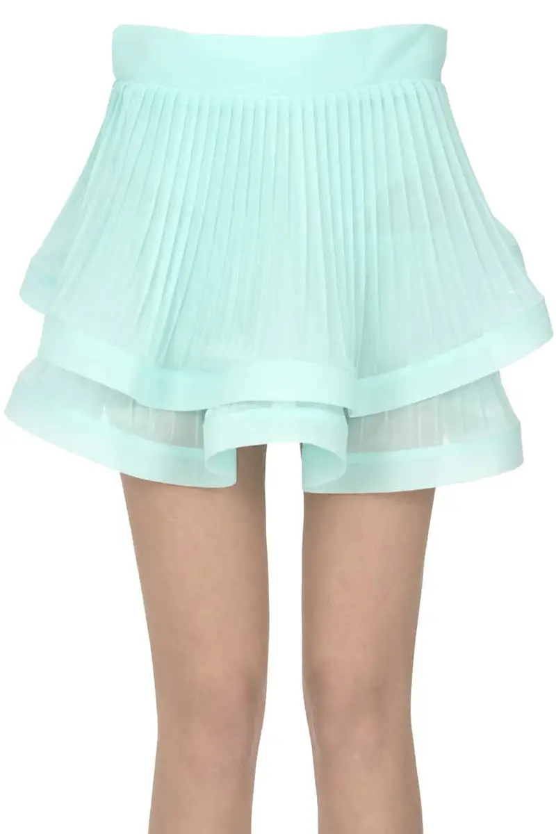 Mini gonna plissettata Acquamarina