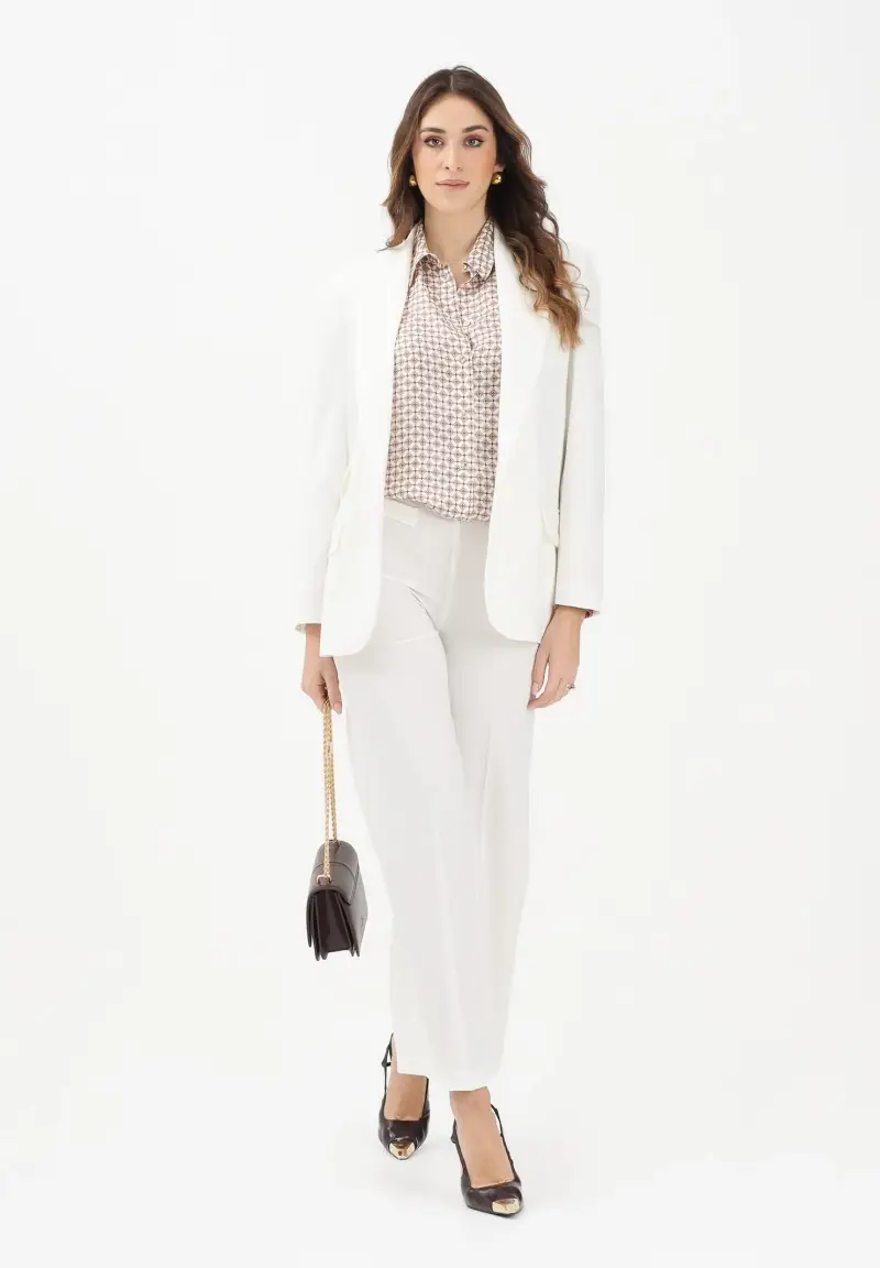 Pantalone elegante bianco da donna miniatura 2