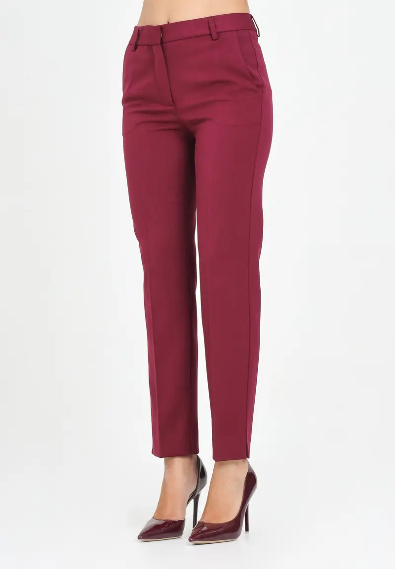 SIMONA CORSELLINI Pantalone elegante bordeaux da donna