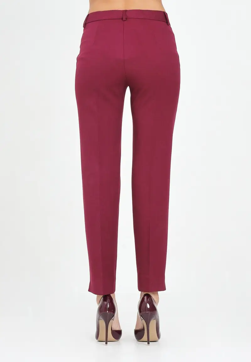 SIMONA CORSELLINI Pantalone elegante bordeaux da donna miniatura 3
