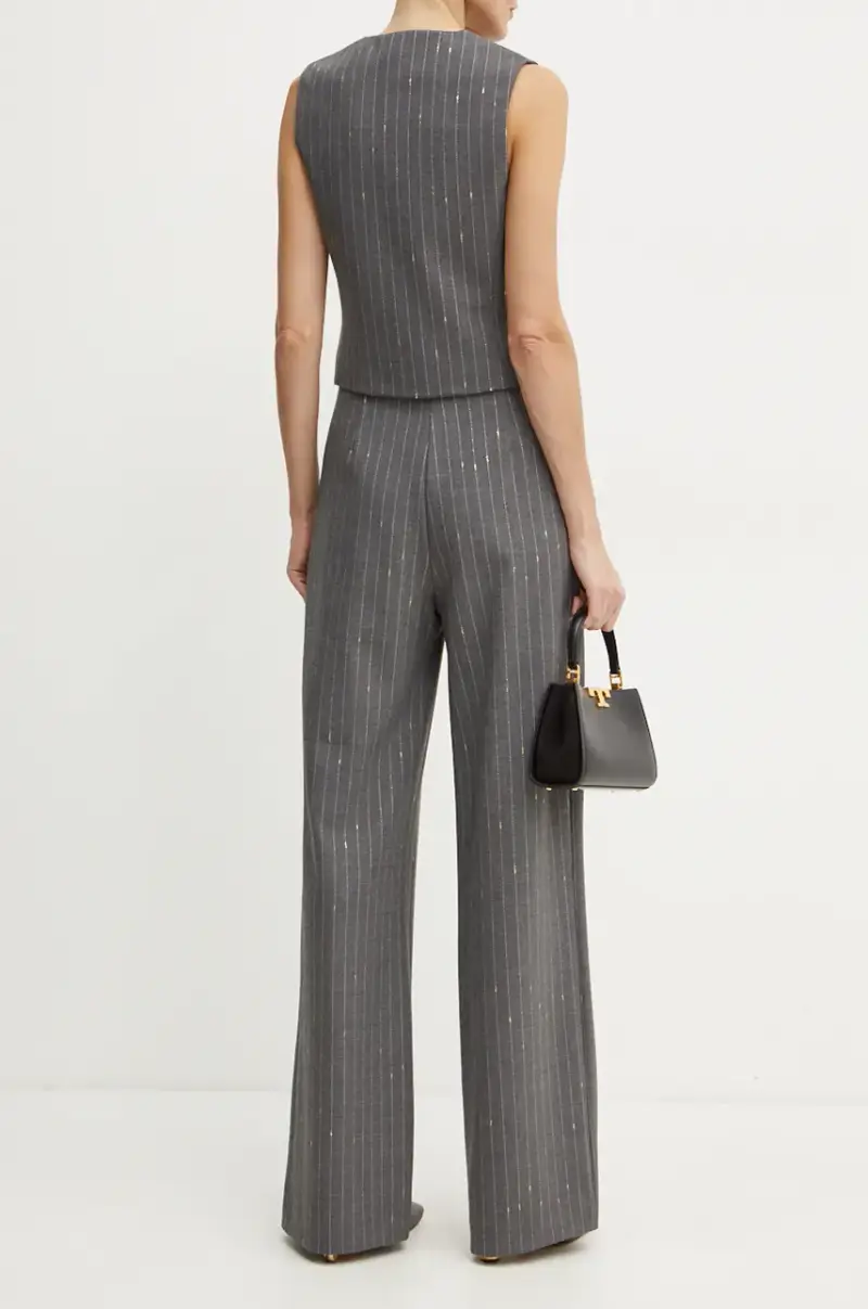 pantaloni in misto lana colore grigio A24CPPA014 miniatura 3