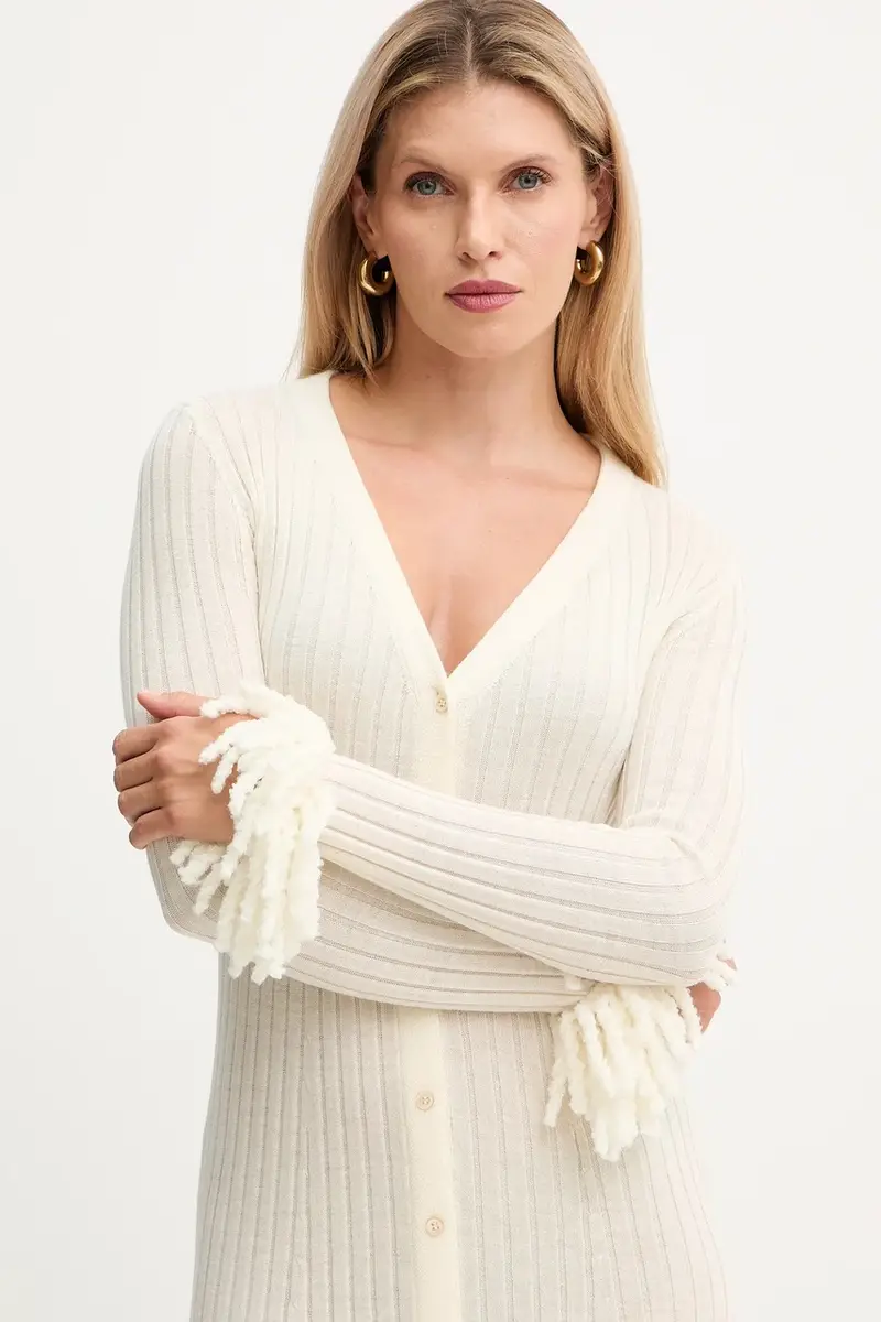 vestito in lana colore beige A25CPABO0201 miniatura 4