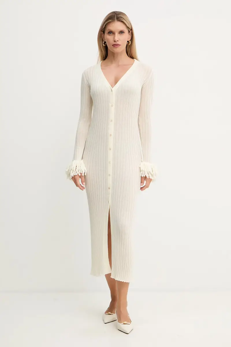 vestito in lana colore beige A25CPABO0201