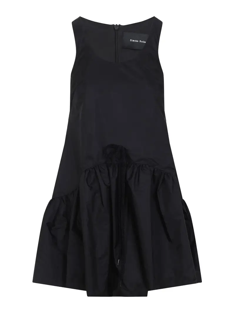 Mini Vestito peplo affusolato sul retro Nero