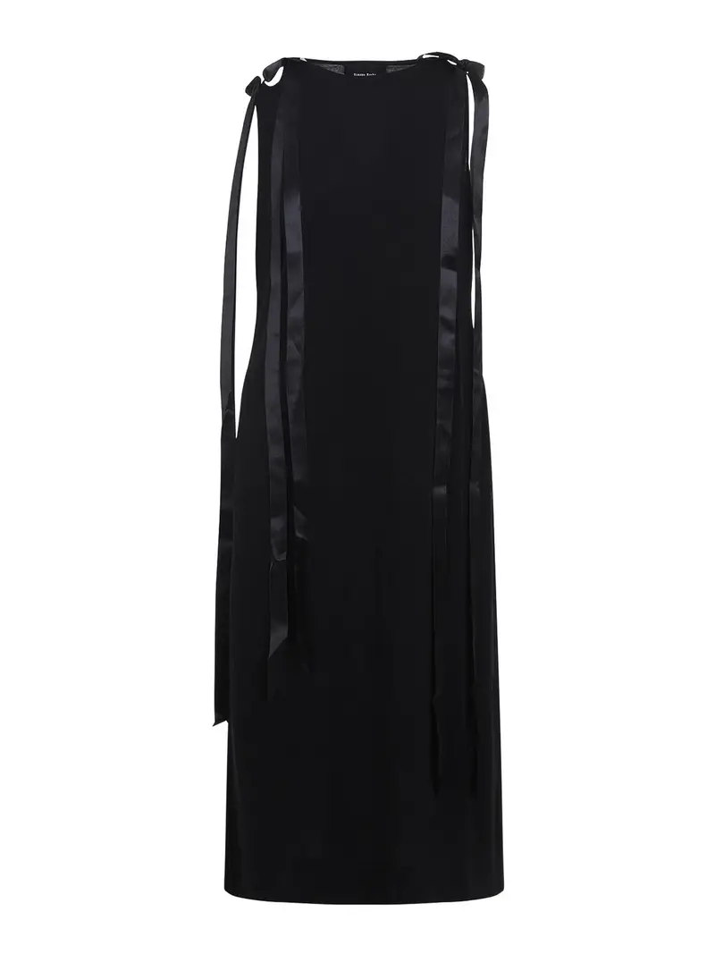 Vestito midi a nastro di prua Nero