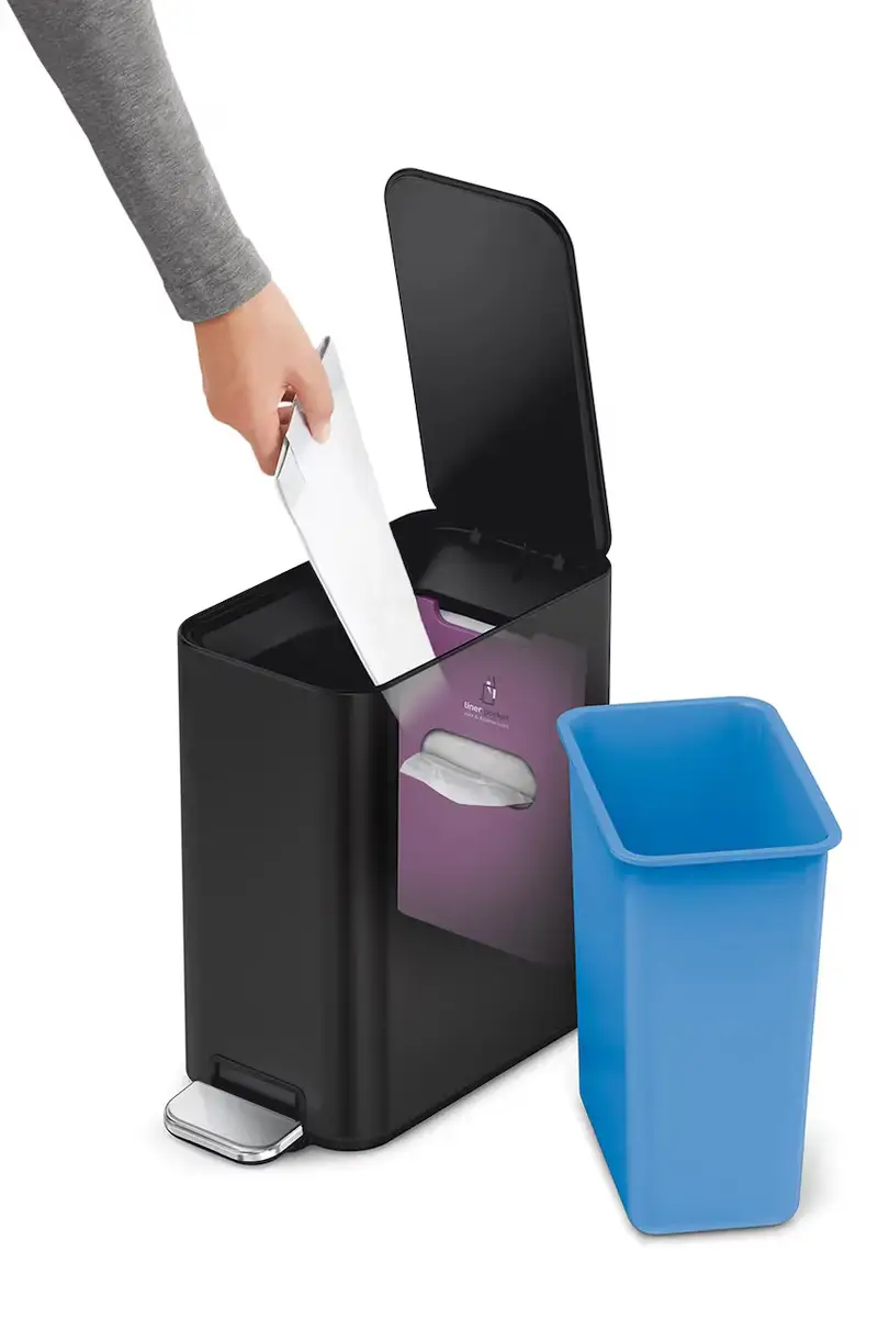 cestino dei rifiuti Slim Step 5 L colore nero miniatura 4