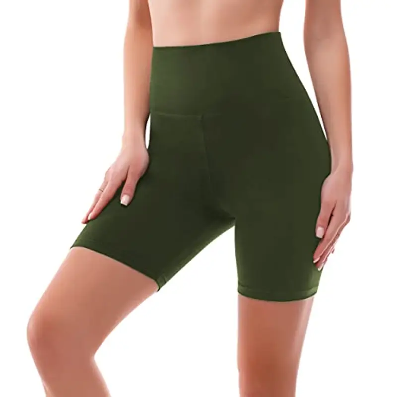 SINOPHANT Pantaloncini Palestra Donna Shorts Vita Alta Morbidi Corti Hotpants, per Yoga, Ciclismo, Yoga, Corsa, Allenamento S-M,Verde Militare